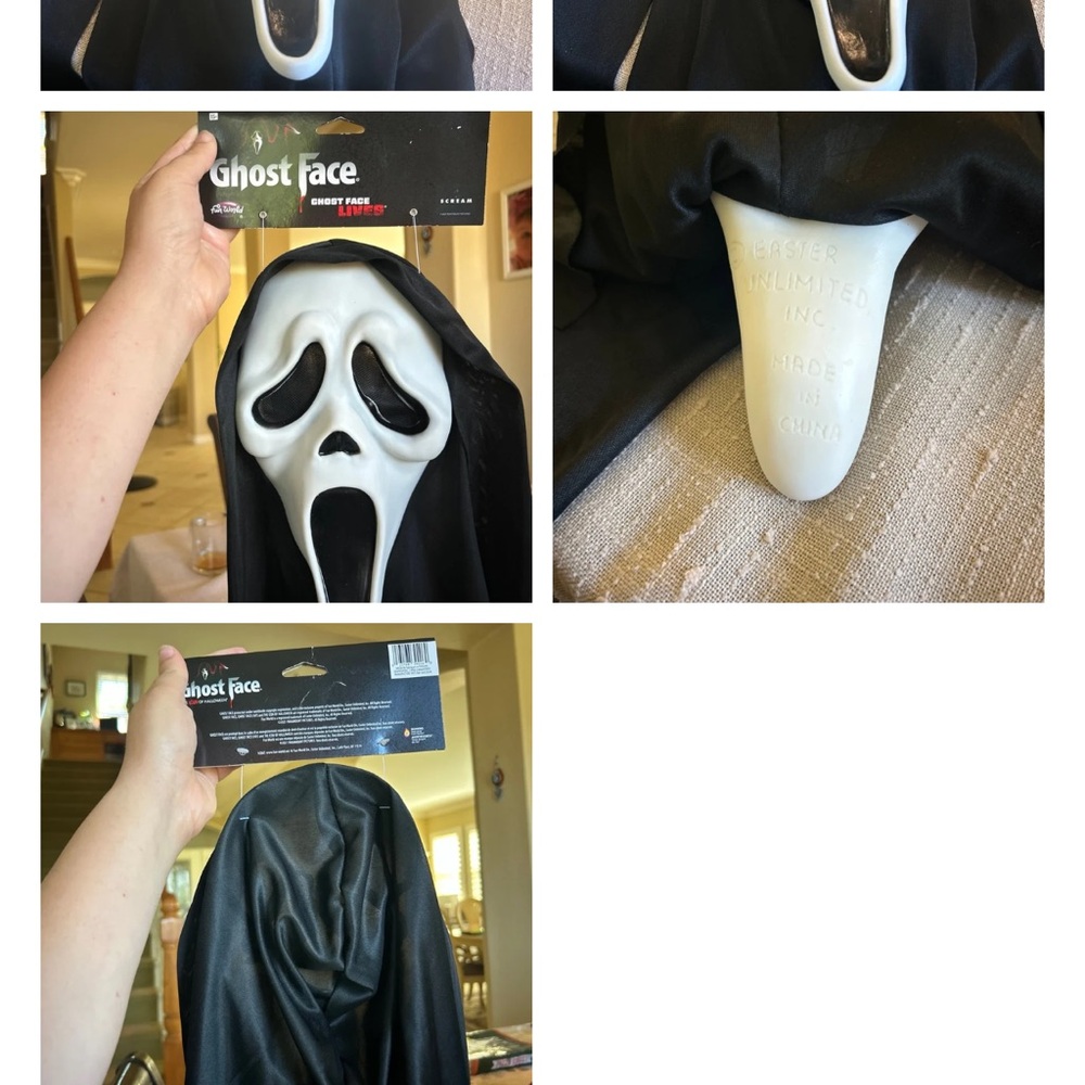 Ghost Face Men's Black and White Halloween Mask